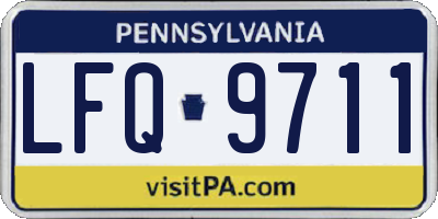 PA license plate LFQ9711