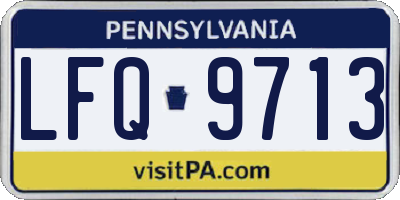 PA license plate LFQ9713