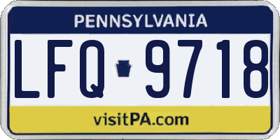 PA license plate LFQ9718
