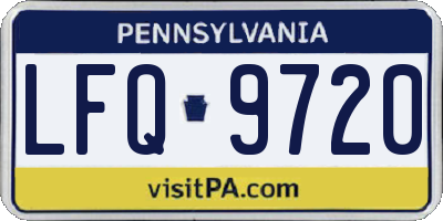 PA license plate LFQ9720
