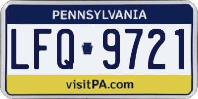PA license plate LFQ9721