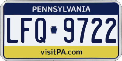 PA license plate LFQ9722