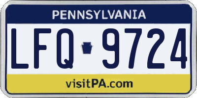 PA license plate LFQ9724
