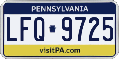 PA license plate LFQ9725