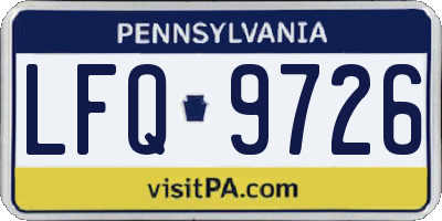PA license plate LFQ9726