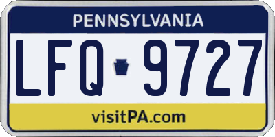PA license plate LFQ9727