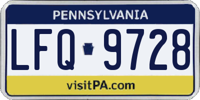PA license plate LFQ9728
