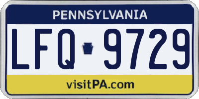 PA license plate LFQ9729