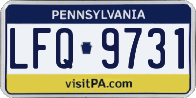 PA license plate LFQ9731