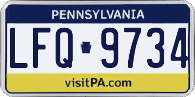 PA license plate LFQ9734