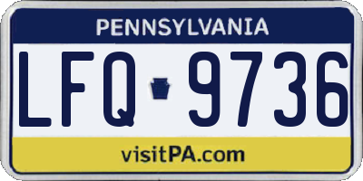 PA license plate LFQ9736