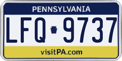 PA license plate LFQ9737