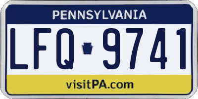 PA license plate LFQ9741