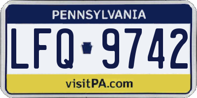 PA license plate LFQ9742