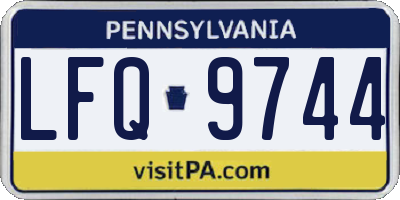 PA license plate LFQ9744