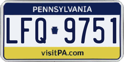 PA license plate LFQ9751