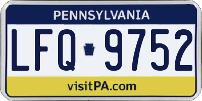PA license plate LFQ9752