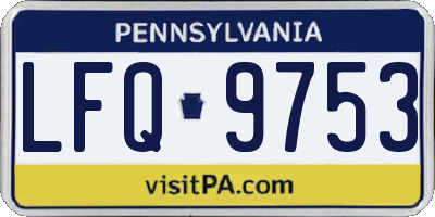 PA license plate LFQ9753