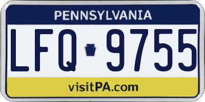 PA license plate LFQ9755