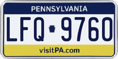 PA license plate LFQ9760