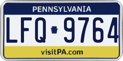 PA license plate LFQ9764