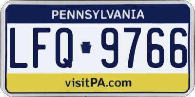 PA license plate LFQ9766