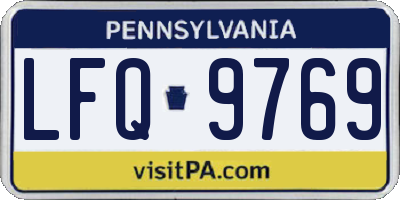 PA license plate LFQ9769