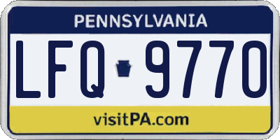 PA license plate LFQ9770
