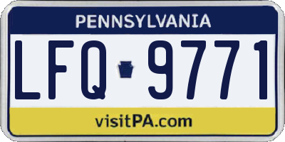 PA license plate LFQ9771