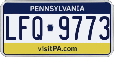 PA license plate LFQ9773