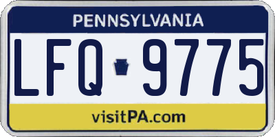 PA license plate LFQ9775