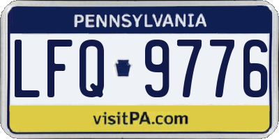 PA license plate LFQ9776