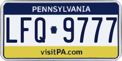 PA license plate LFQ9777