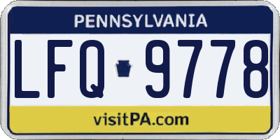 PA license plate LFQ9778