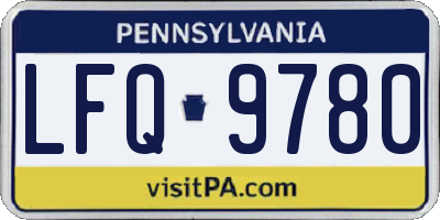 PA license plate LFQ9780