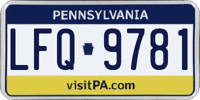 PA license plate LFQ9781