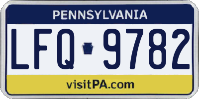 PA license plate LFQ9782