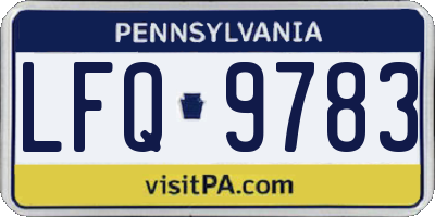 PA license plate LFQ9783