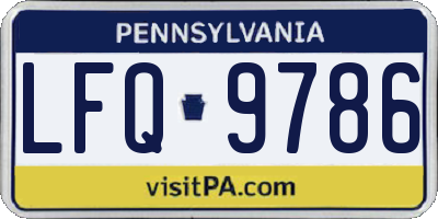 PA license plate LFQ9786