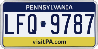 PA license plate LFQ9787