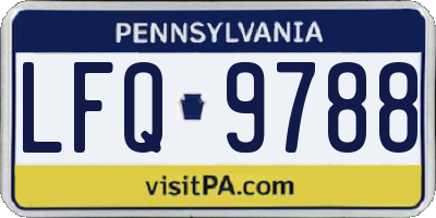 PA license plate LFQ9788