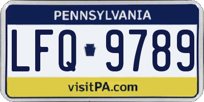 PA license plate LFQ9789