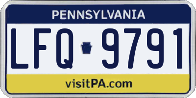 PA license plate LFQ9791