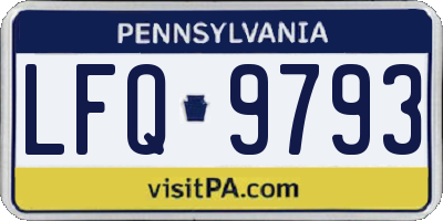 PA license plate LFQ9793
