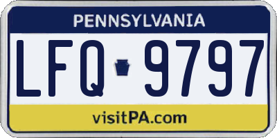 PA license plate LFQ9797