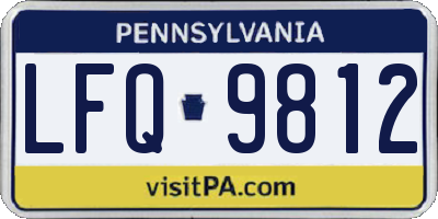 PA license plate LFQ9812