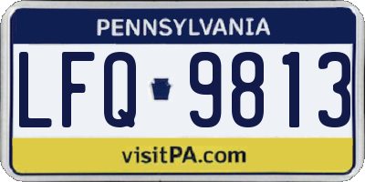 PA license plate LFQ9813