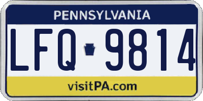 PA license plate LFQ9814