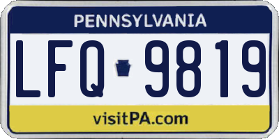 PA license plate LFQ9819