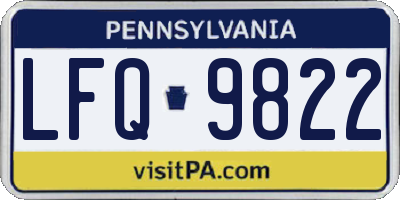 PA license plate LFQ9822